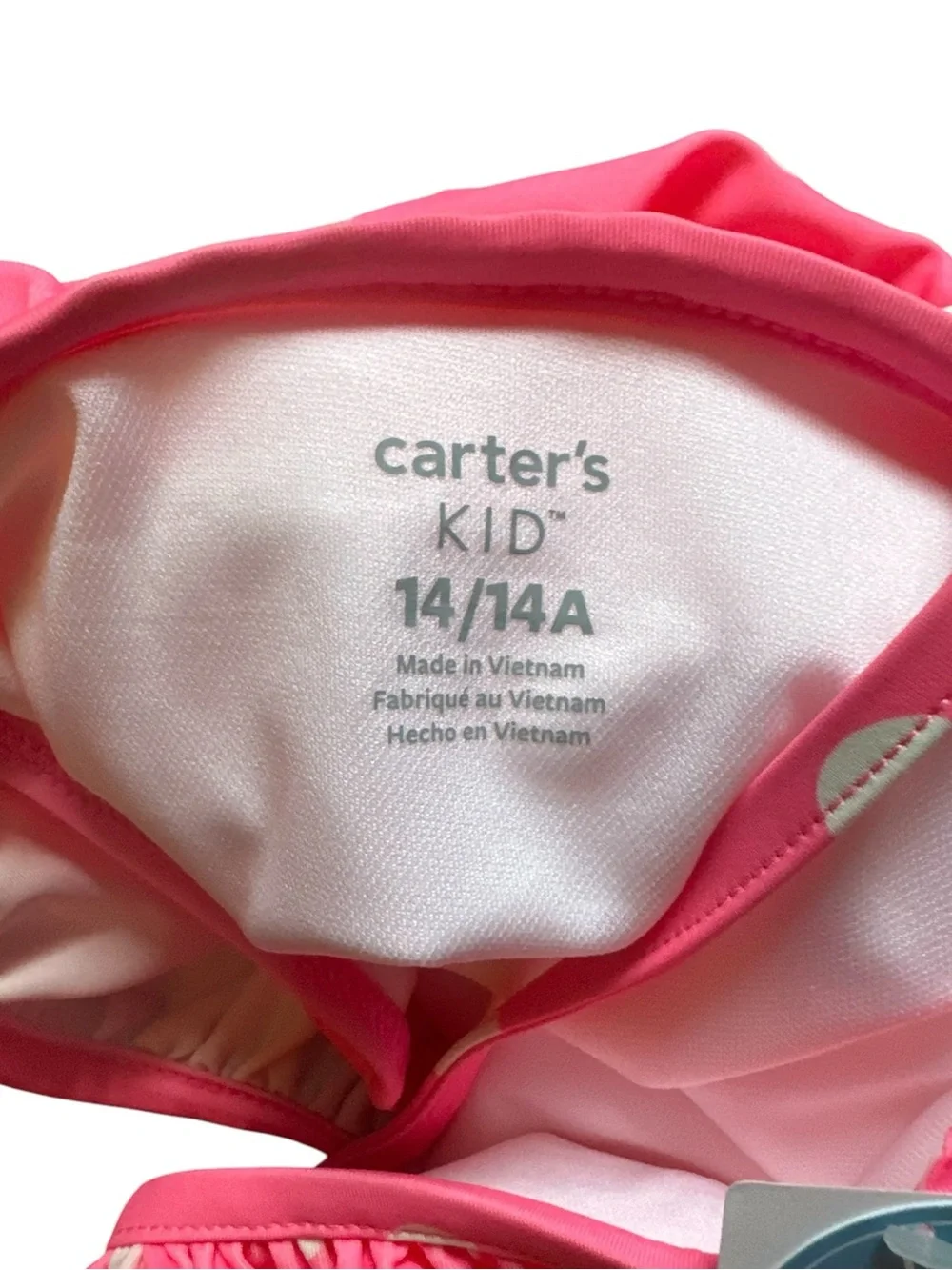 Carter’s One-Piece Swimsuit with Ruffled Shoulder Size 14 NWT